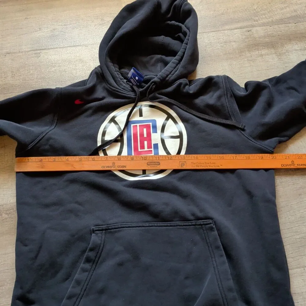 VTG Nike Los Angeles Clippers Hoodie Sweater Mens Small Black Pullover NBA USA